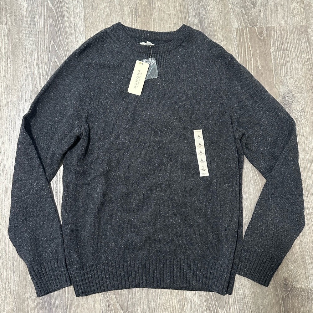 NWT Sonoma Mens Gray Knit Chunky Sweater Size Large Originally $65